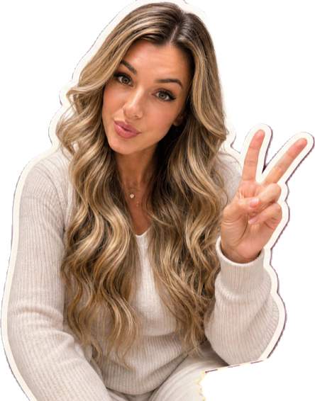 Kourtney making a peace sign